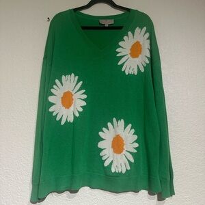 Laurie Felt | Cashmere Blend Daisy Print Sweater size M 🌼